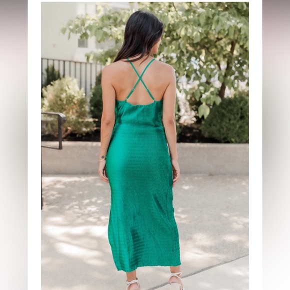 HP๐ Pink Lily A Beautiful Morning Turquoise Textured Midi Dress - Picture 4 of 6